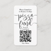 College Pizza Fund Afstuderen QR Code & Foto Informatiekaartje (Voorkant)