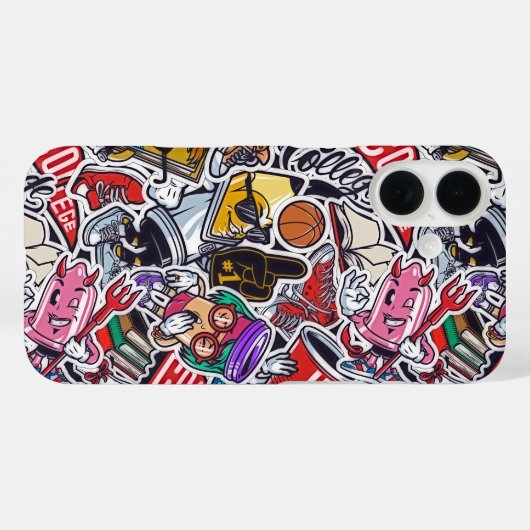  College Pop Cultuur iPhone Case (Achterkant (horizontaal))