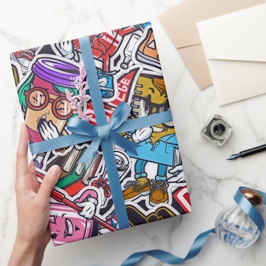 College Pop Cultuur Wrapping Paper Cadeaupapier (Geschenken)
