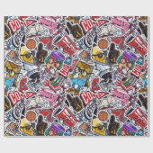 College Pop Cultuur Wrapping Paper Cadeaupapier (Vlak)