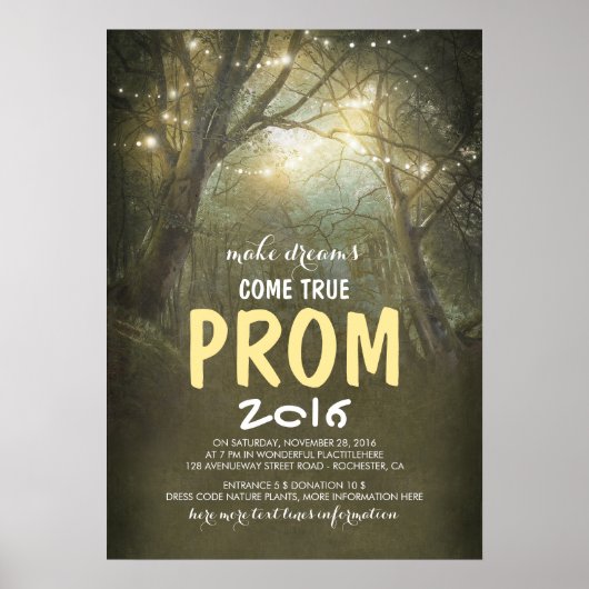 College Poster Prom Rustic Trees Woodland (Voorkant)