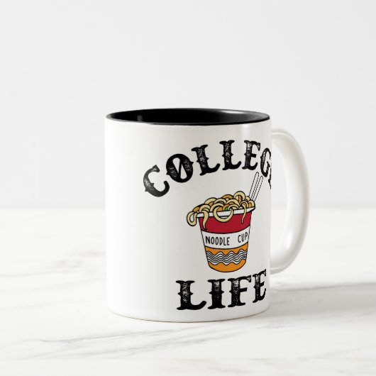 College Ramen Tweekleurige Koffiemok (Voorkant rechts)