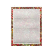 College reguleert  "Cranberry Floral Stationery Notitieblok (Linkerzijde)
