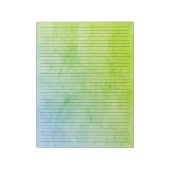 College Ruled |  blauwe groene Waterverf Notitieblok (Linkerzijde)