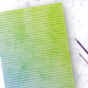 College Ruled    blauwe groene Waterverf Notitieblok