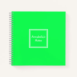 College Ruled Notitieboek | Neon Green | Gepersona