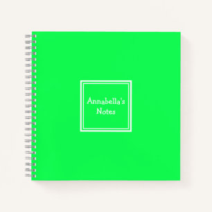 College Ruled Notitieboek   Neon Green   Gepersona