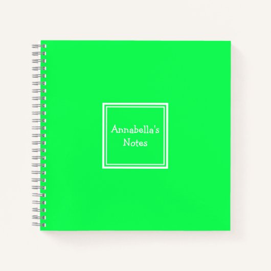 College Ruled Notitieboek | Neon Green | Gepersona (Voorkant)