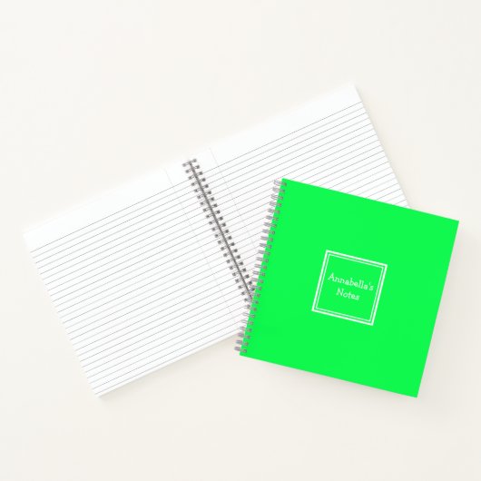 College Ruled Notitieboek | Neon Green | Gepersona (Binnen)