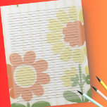 College Ruled Retro Oranje Mid Century Yellow Notitieblok<br><div class="desc">Het Notitieblok van de College Ruled - Standaard Letter Size-pagina's - 8, 5 inch X 11 inch met zwarte College-regels op elke pagina voor eenvoudig schrijven - Eén Notitieboek met ronde openingen - Dit ontwerp is voorzien van een retro oranje en middeleeuws geel,  vet,   behang op een getextureerde achtergrond.</div>