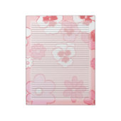 College Ruled Retro Pink Mid Century 60s Floral Notitieblok (Linkerzijde)