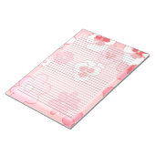 College Ruled Retro Pink Mid Century 60s Floral Notitieblok (Schuin)