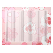 College Ruled Retro Pink Mid Century 60s Floral Notitieblok (Voorkant)