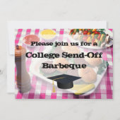College Send Party BBQ Burgers Pink Tablecloth Kaart (Voorkant)