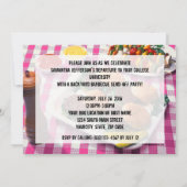 College Send Party BBQ Burgers Pink Tablecloth Kaart (Achterkant)