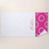 College Sorority Grieks Sleutelcirkels Naam Preppy Strandlaken (Voorkant)