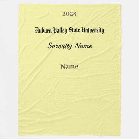 College Sorority Personaliseren Fleece Deken (Voorkant)