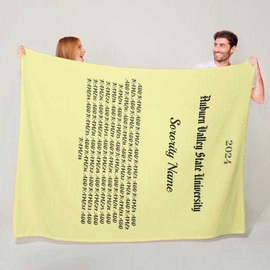 College Sorority Personaliseren Fleece Deken (In situ)