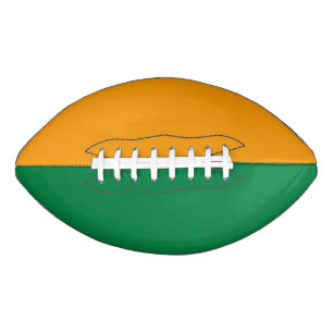 College Sports Team Kleuren Groen/Sinaasappel Foot American Football