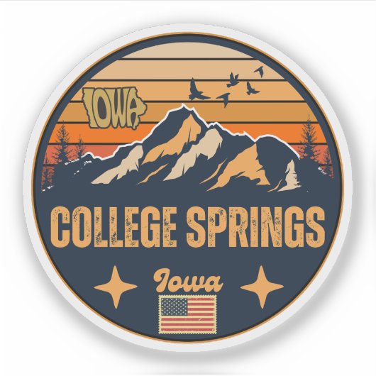 College Springs, Iowa, Verenigde Staten Sticker (Voorkant)
