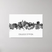 College Station Texas Skyline BW Canvas Afdruk (Voorkant)