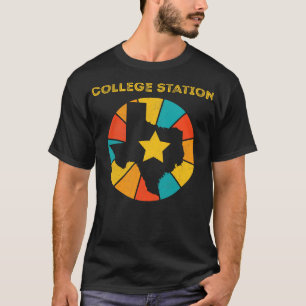 College Station Texas Vintage Gedistroïde Souvenir T-shirt