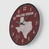 College Station Texas Vintage State Map Grote Klok (Hoek)