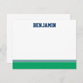 College Stripe Bar Mitzvah - Hartelijk dank Notitiekaartje (Voorkant / Achterkant)