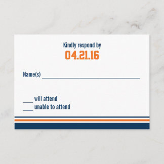 College Stripe Bar Mitzvah-reactiekaart RSVP Kaartje