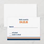 College Stripe Bar Mitzvah-reactiekaart RSVP Kaartje (Voorkant / Achterkant)