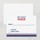 College Stripe Bar Mitzvah-reactiekaart RSVP Kaartje (Voorkant / Achterkant)