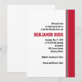 College Stripe Bar Mitzvah Uitnodiging (Voorkant / Achterkant)