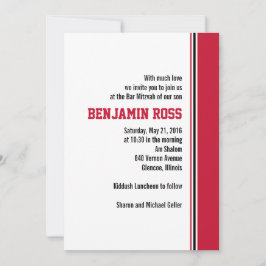 College Stripe Bar Mitzvah Uitnodiging