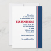 College Stripe Bar Mitzvah Uitnodiging (Voorkant)
