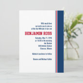 College Stripe Bar Mitzvah Uitnodiging (Staand voorkant)