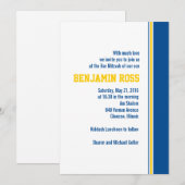 College Stripe Bar Mitzvah Uitnodiging (Voorkant / Achterkant)