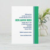 College Stripe Bar Mitzvah Uitnodiging (Staand voorkant)