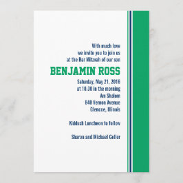 College Stripe Bar Mitzvah Uitnodiging