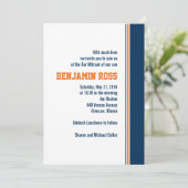 College Stripe Bar Mitzvah Uitnodiging (Staand voorkant)