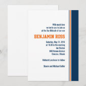 College Stripe Bar Mitzvah Uitnodiging (Voorkant / Achterkant)