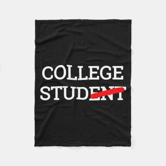 College Stud Student Funny Novelty Gift  Fleece Deken (Voorkant)