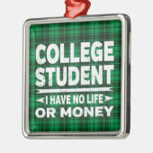 College Student Majors Xmas Groen Plaid Metalen Ornament (Links)