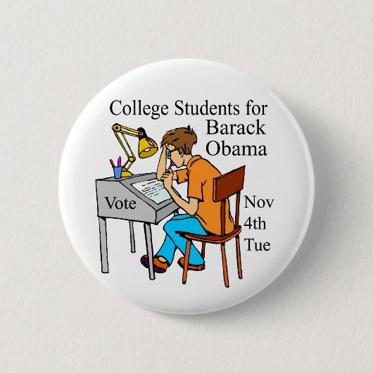 COLLEGE STUDENTEN VOOR OBAMA GIANT BUTTON (Voorkant)