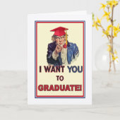 College Stuur een bericht, Uncle Sam Afstuderen Kaart (Gele Bloem)