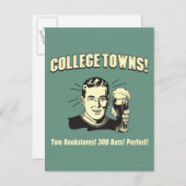College Towns: 2 Boekwinkels 300 Bars Briefkaart (Voorkant / Achterkant)