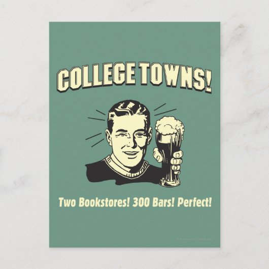 College Towns: 2 Boekwinkels 300 Bars Briefkaart (Voorkant)