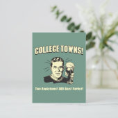College Towns: 2 Boekwinkels 300 Bars Briefkaart (Staand voorkant)