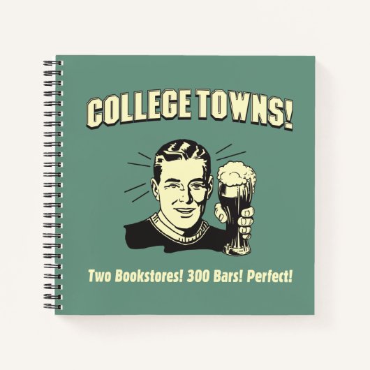 College Towns: 2 Boekwinkels 300 Bars Notitieboek (Voorkant)