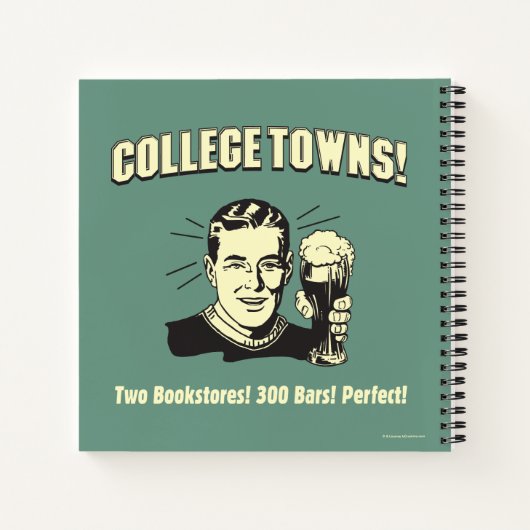 College Towns: 2 Boekwinkels 300 Bars Notitieboek (Achterkant)
