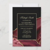 College Trunk Party Elegant Burgundy Black Gold Kaart (Voorkant)